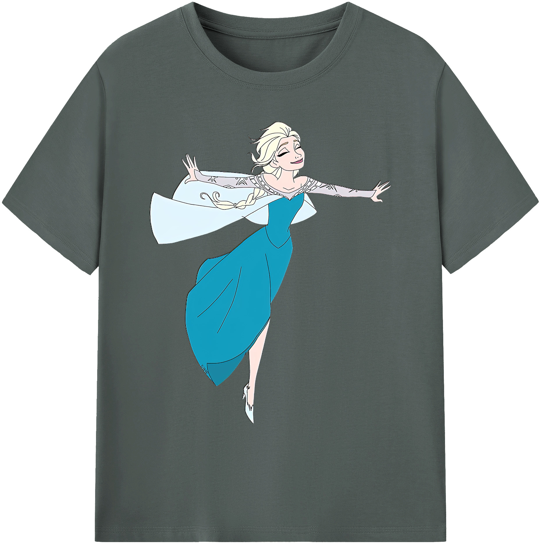 （画像用） アナと雪の女王 アンナ エルサ Frozen Anna Elsa 綿100％ メンズ半袖Tシャツ｜肌触りやわらか＆通気性